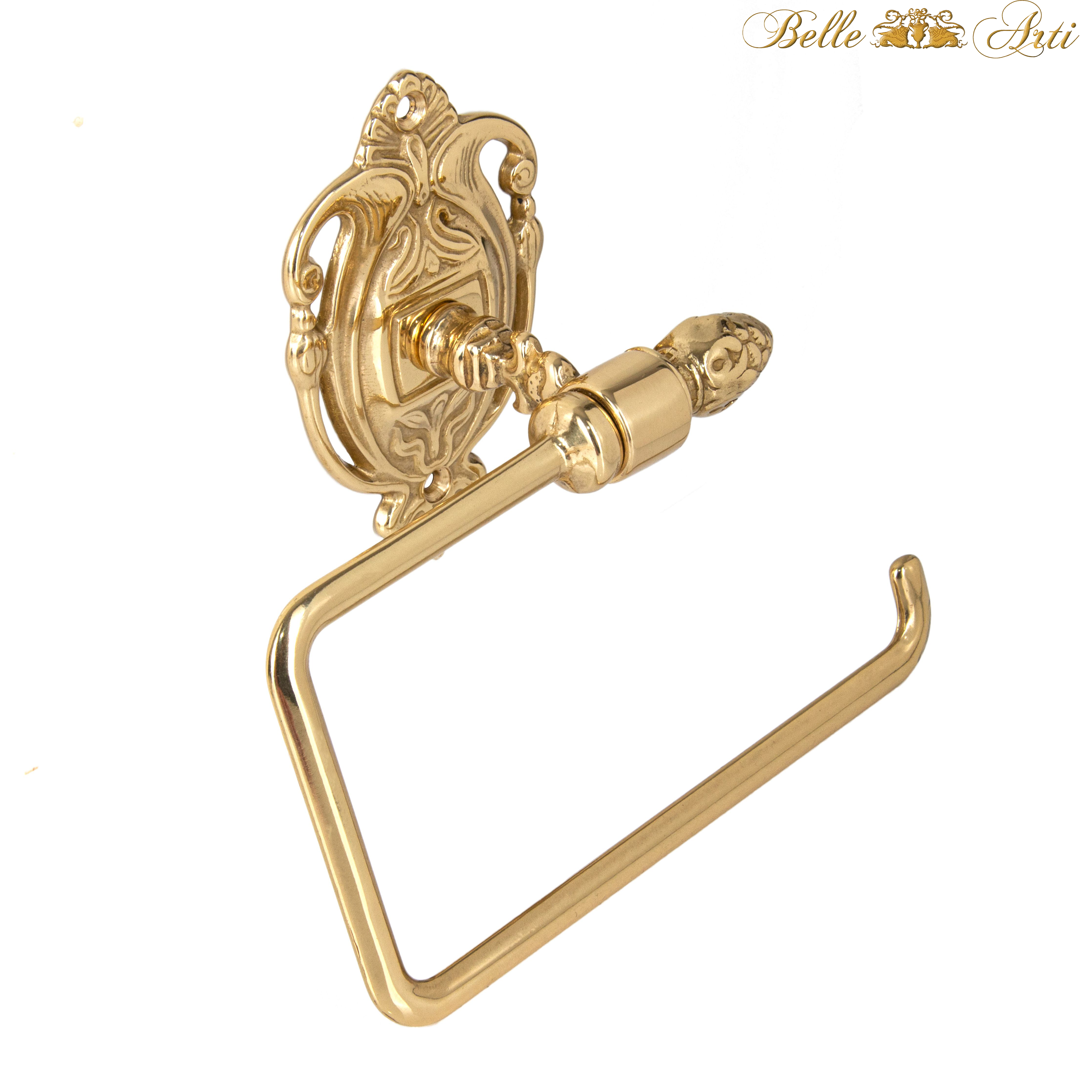 Luxus Toilettenpapierhalter in Vintage Look aus Messing - gold poliert