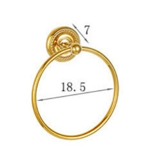 Luxury towel holder made of polished brass in gold look Verona - stylish and rust-free