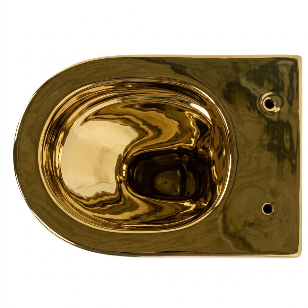 Exclusive Gold Completely Hanging Toilet