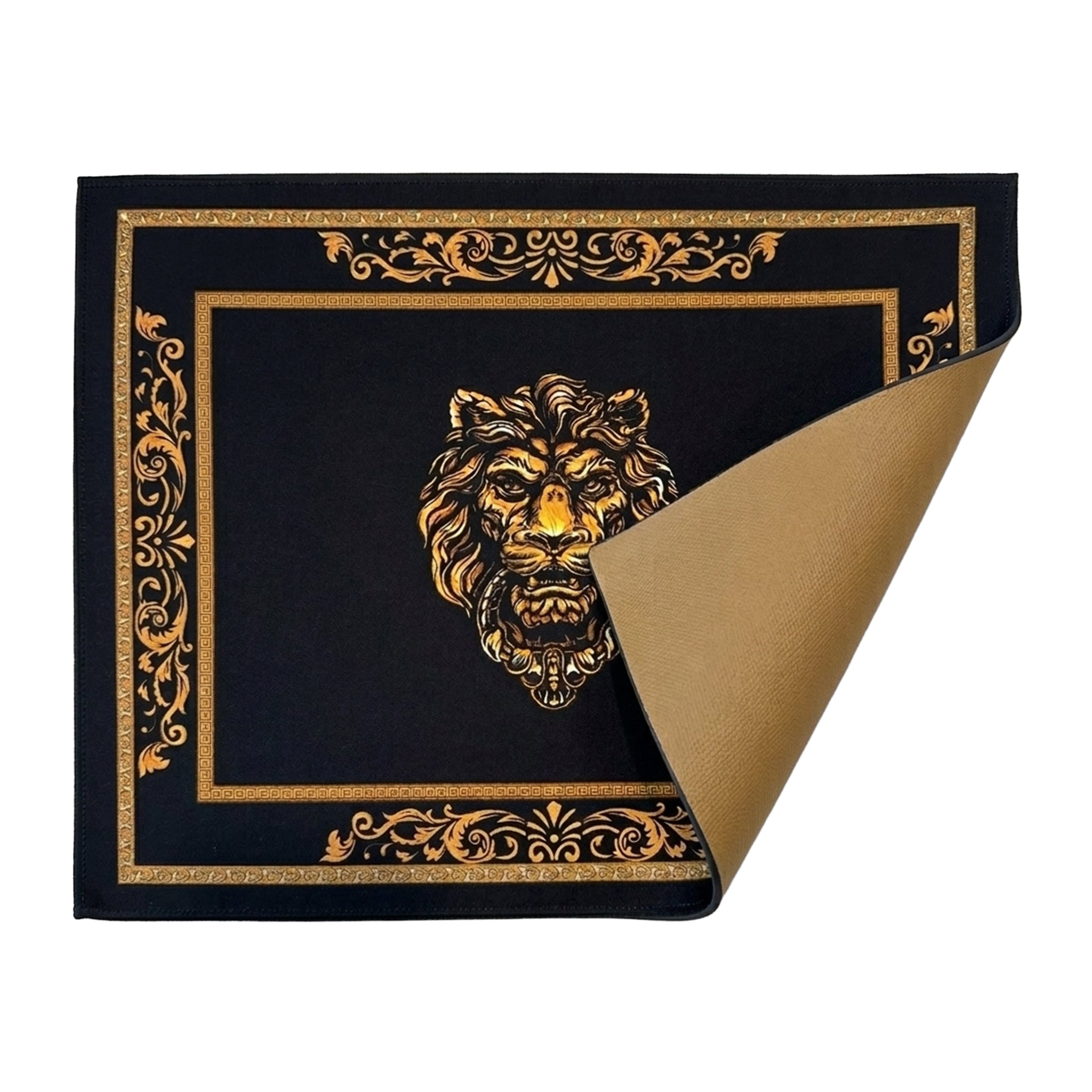 Platzset / Tischset in Lederoptik mit Kunstleder-Rückseite – abwaschbar, rutschhemmend, elegant – Design Löwe, Amphore oder Krone