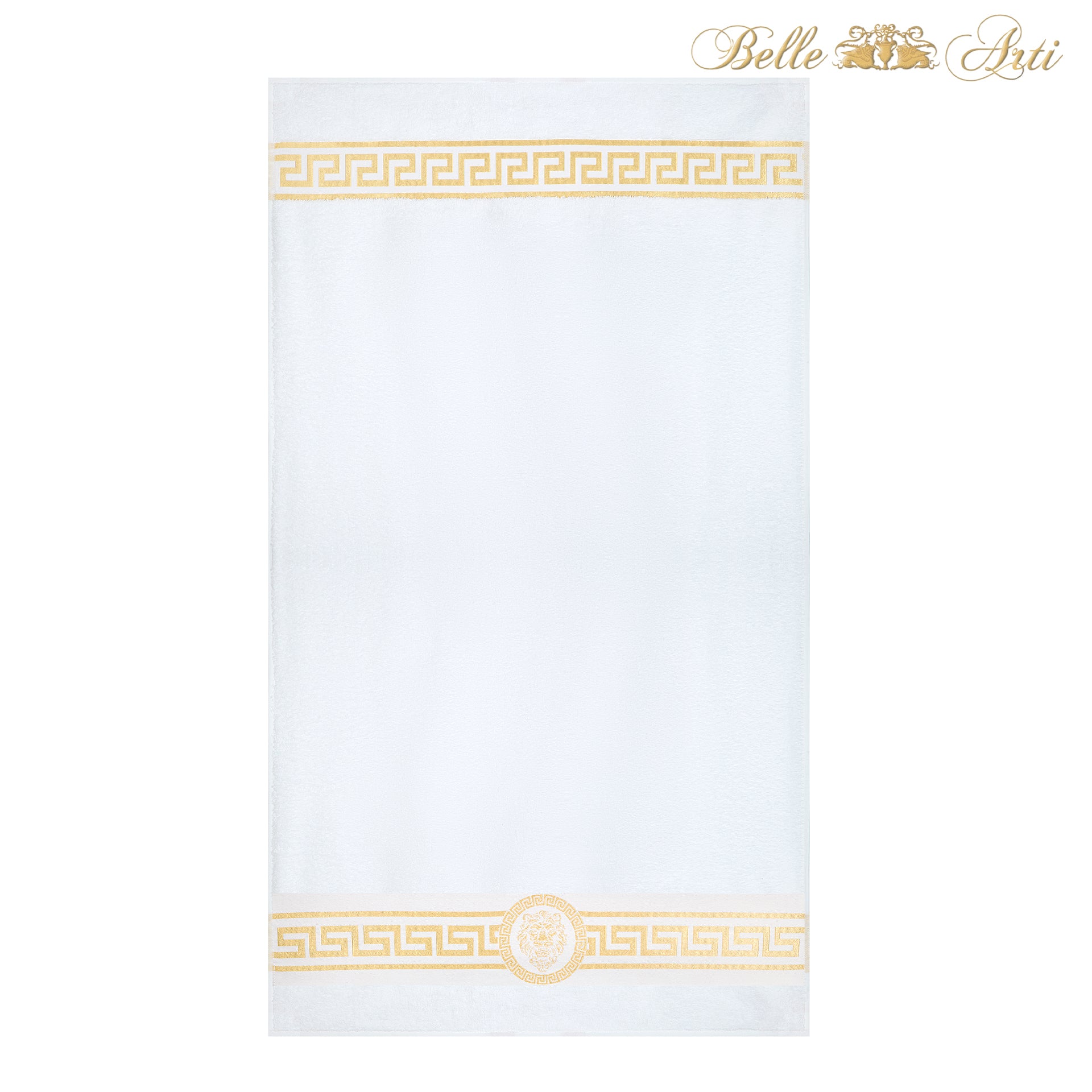 Meander Lion Towels White Gold