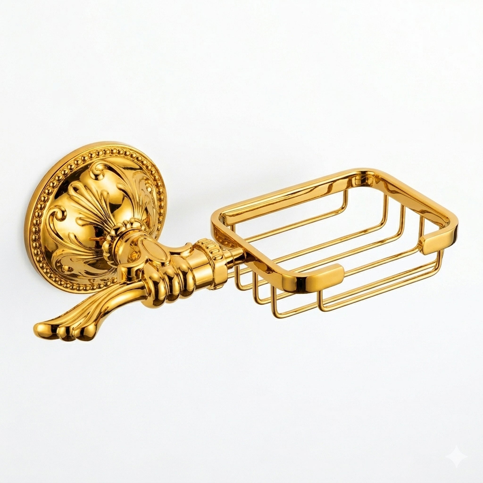 Luxus Seifenhalter Gold zur Wandmontage Esclusivo – Vintage Messing Seifenkorb für Bad & Dusche