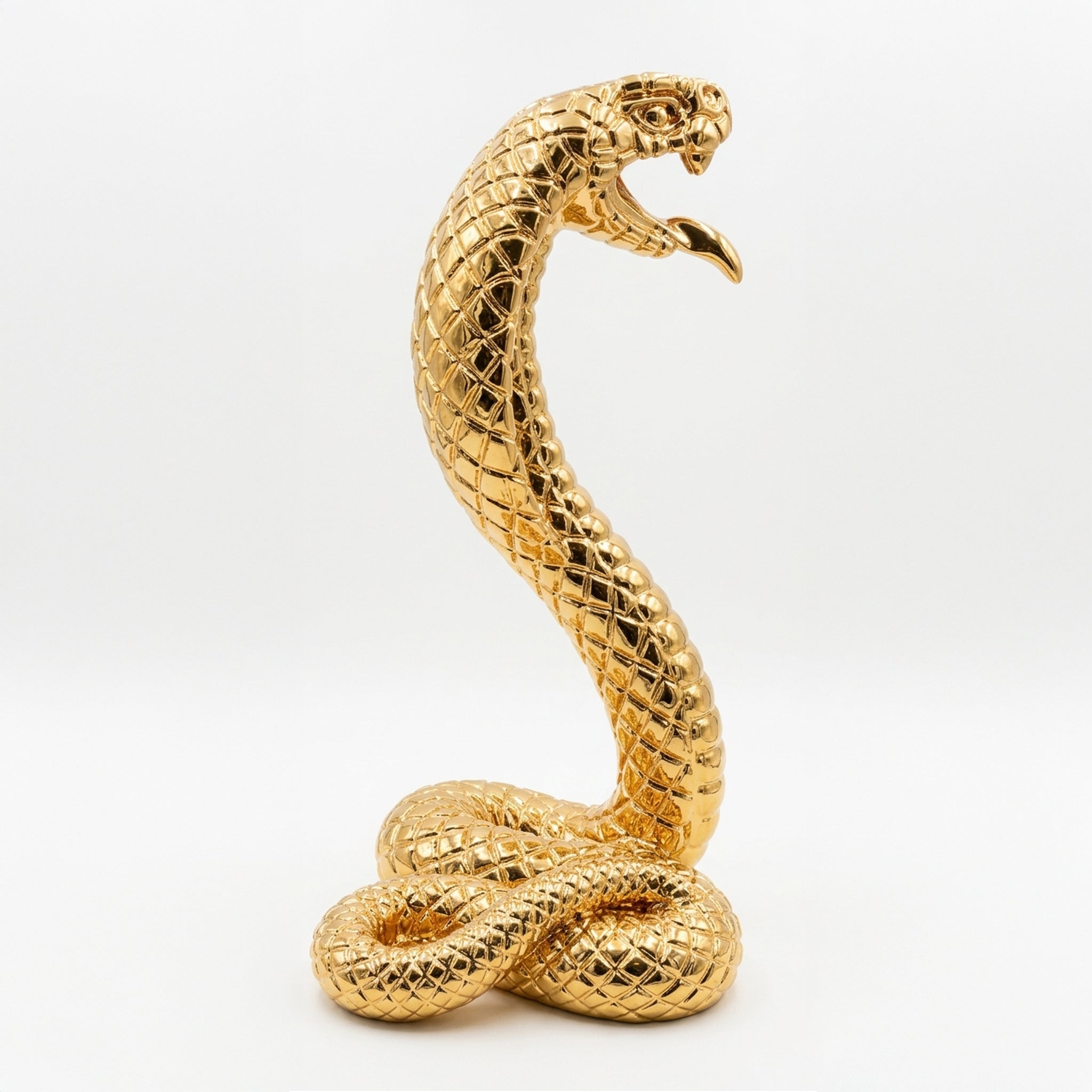 Vergoldete Dekoschlange aus Kunstharz