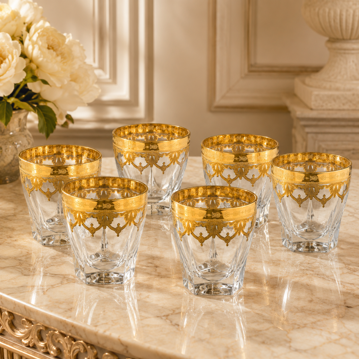 Exclusive Murano whiskey glasses Floral