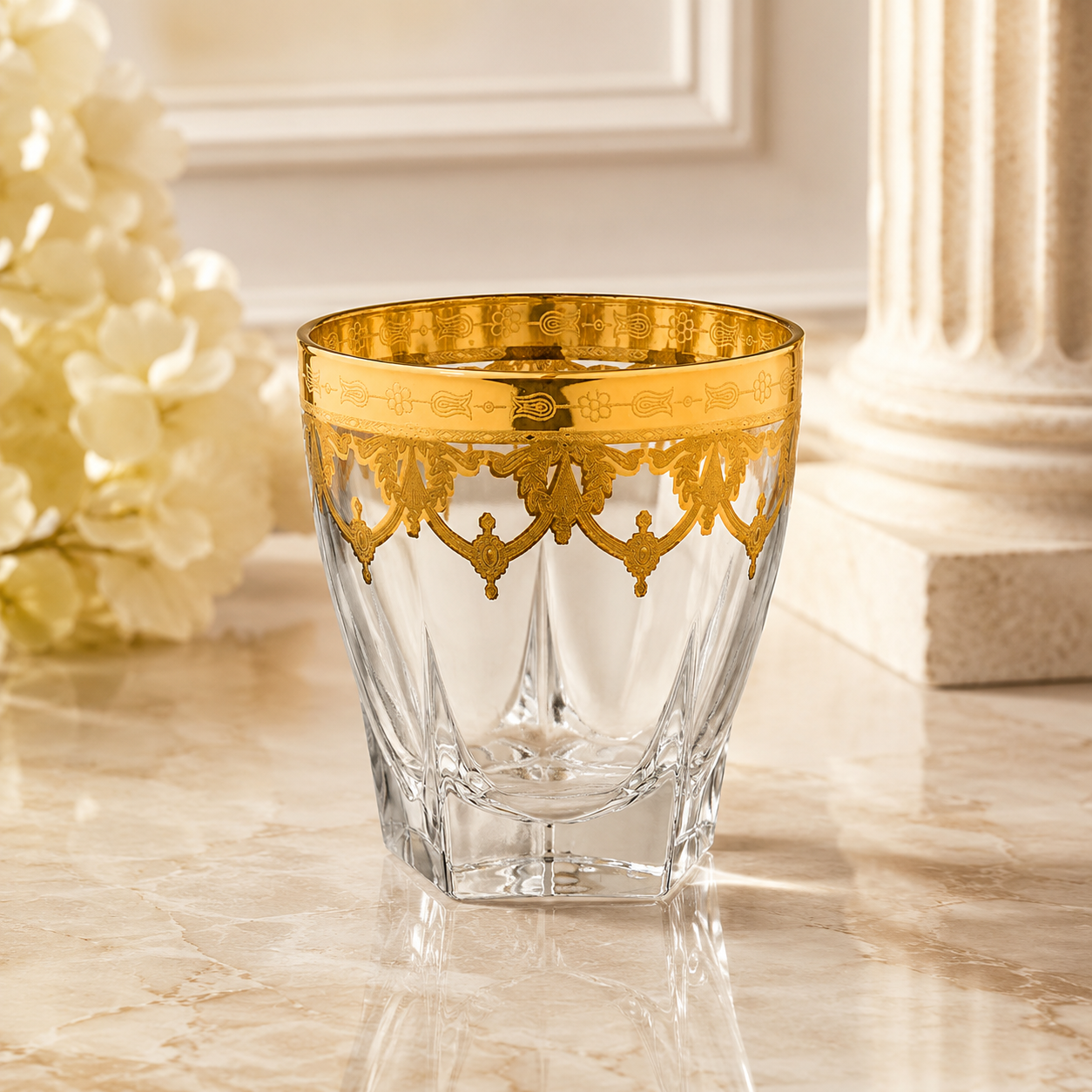 Exclusive Murano whiskey glasses Floral