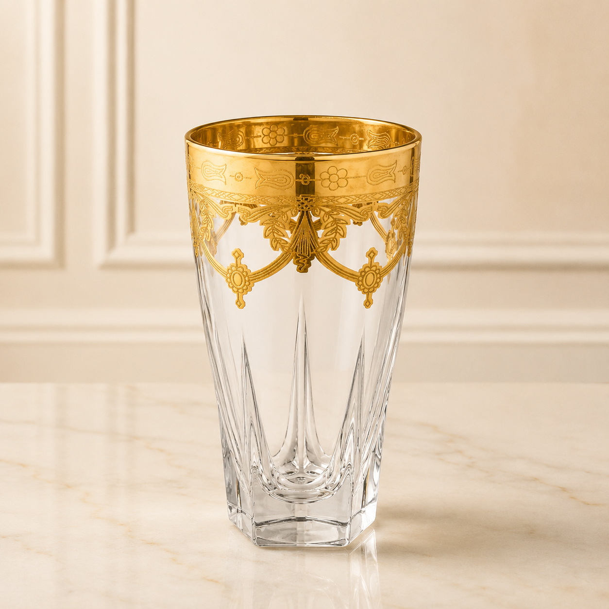 Murano long drink glasses floral