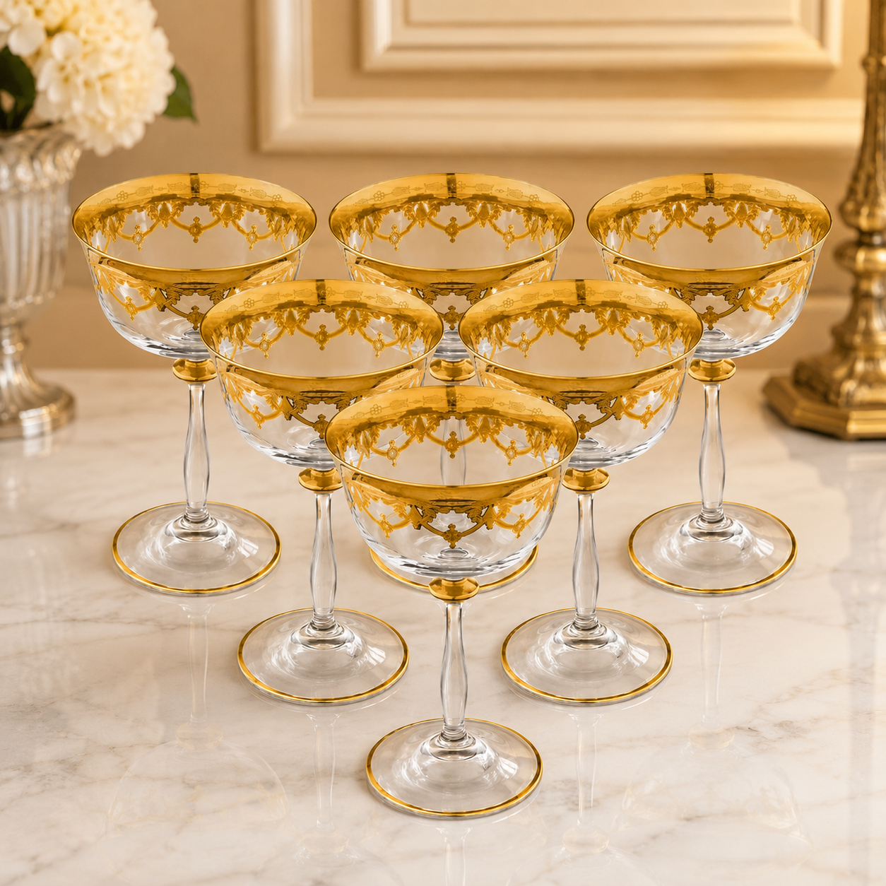 Exclusive Torcello Floral Champagne Glasses