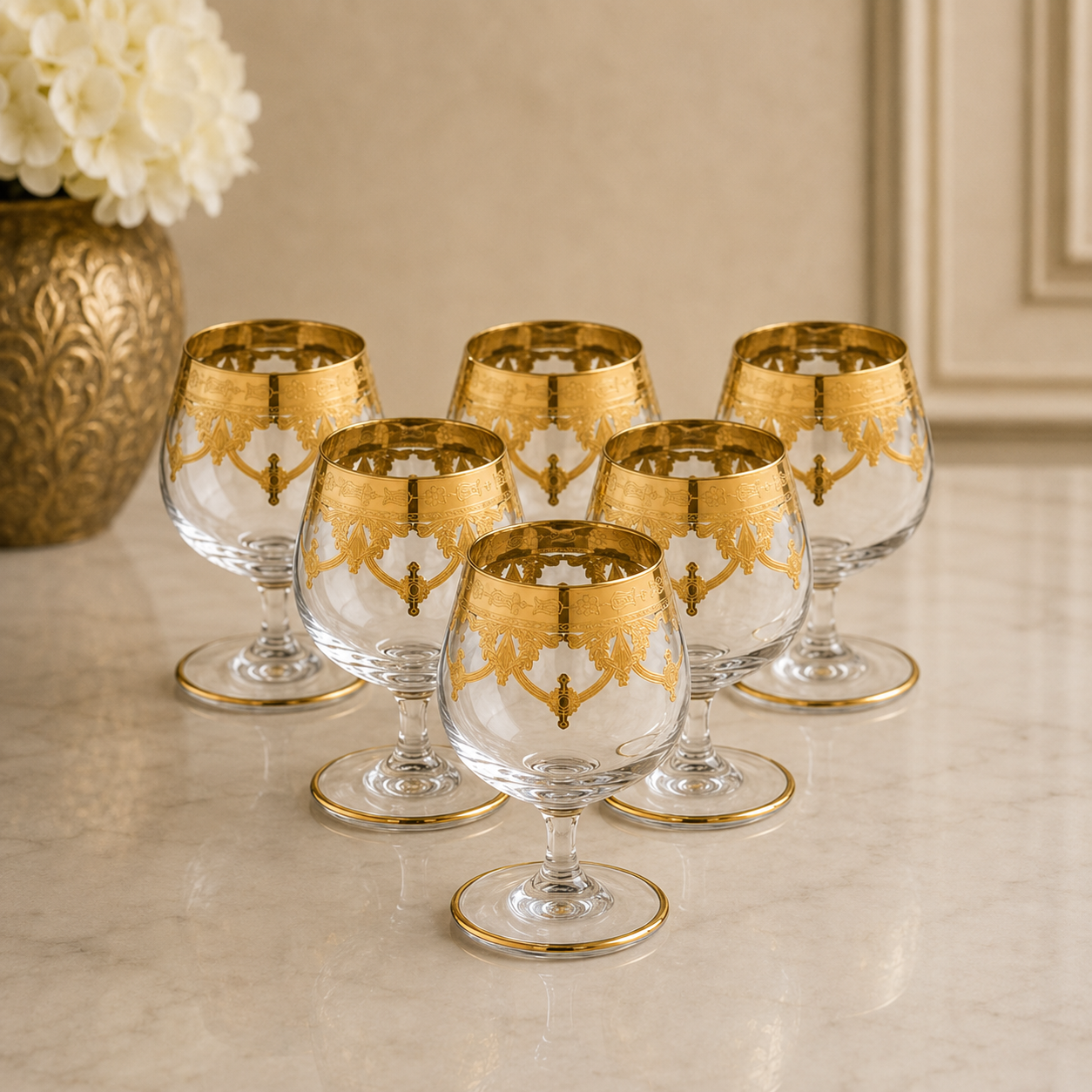 Exklusive Torcello Floral Cognac-Gläser