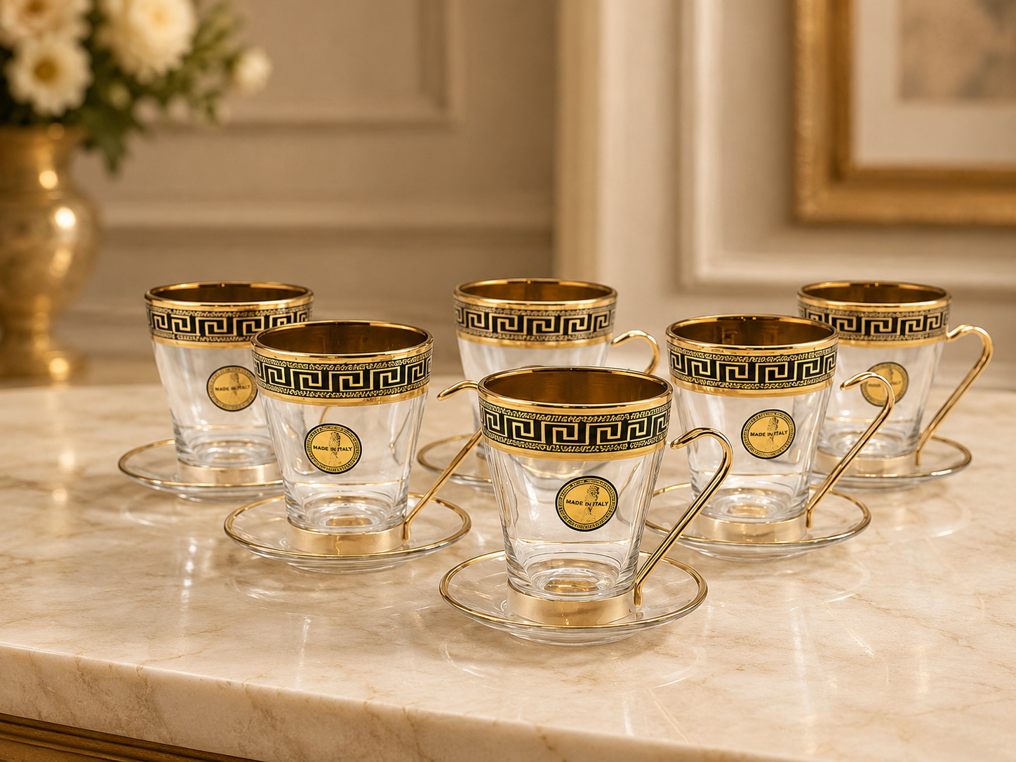Exclusive meander tea glasses