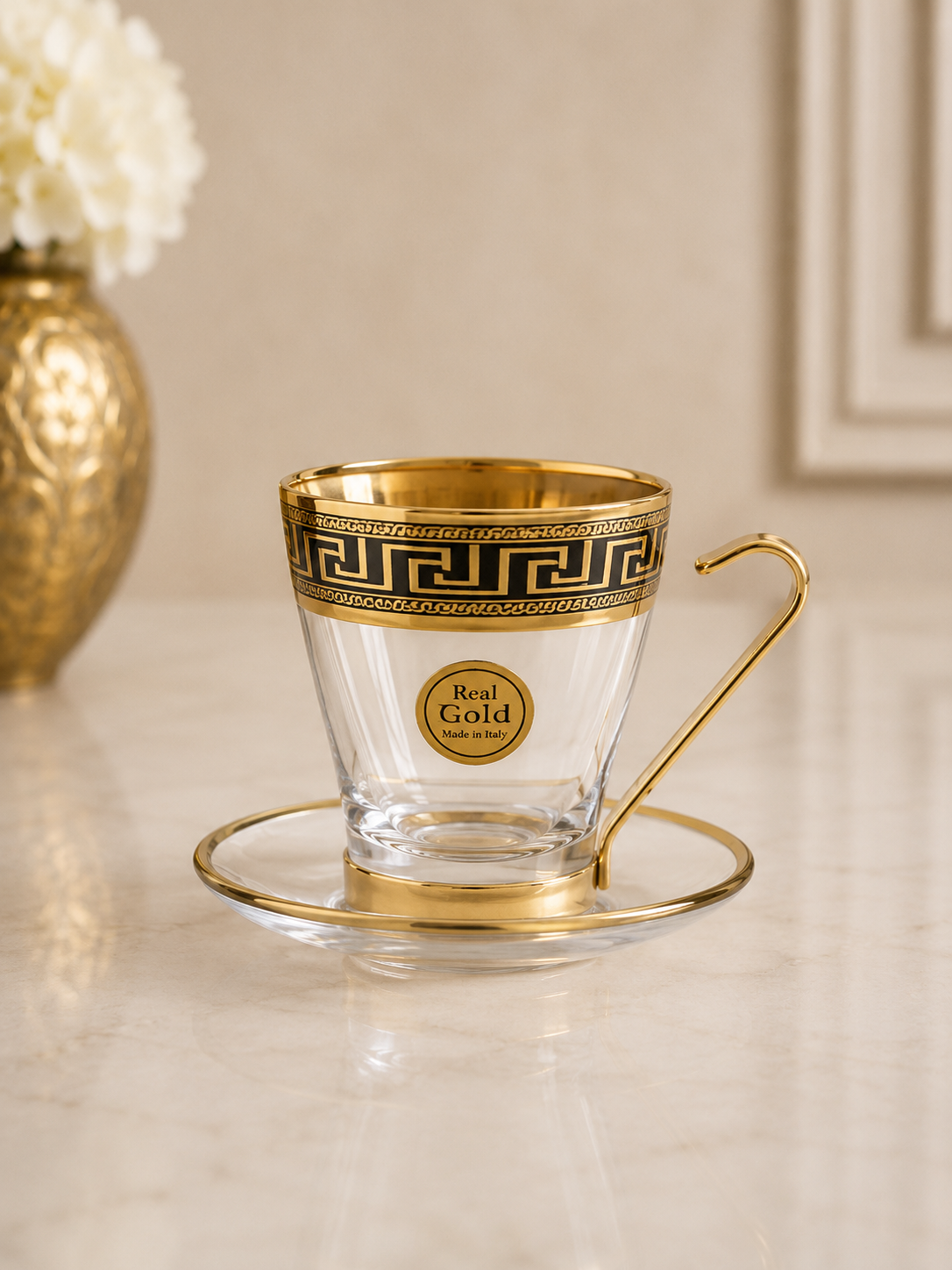 Exclusive meander tea glasses