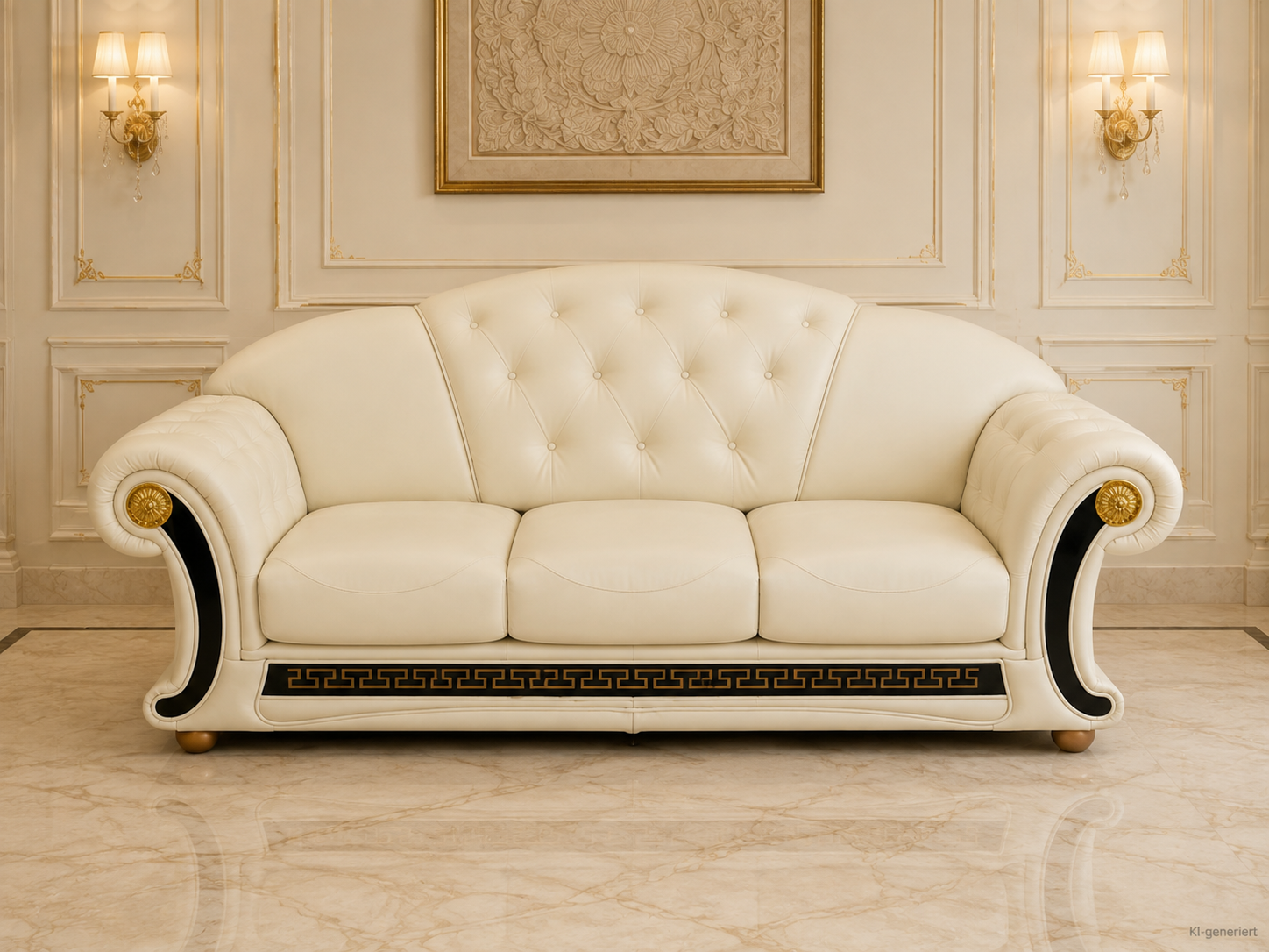 Couchgarnitur Venus Royal Leder Beige