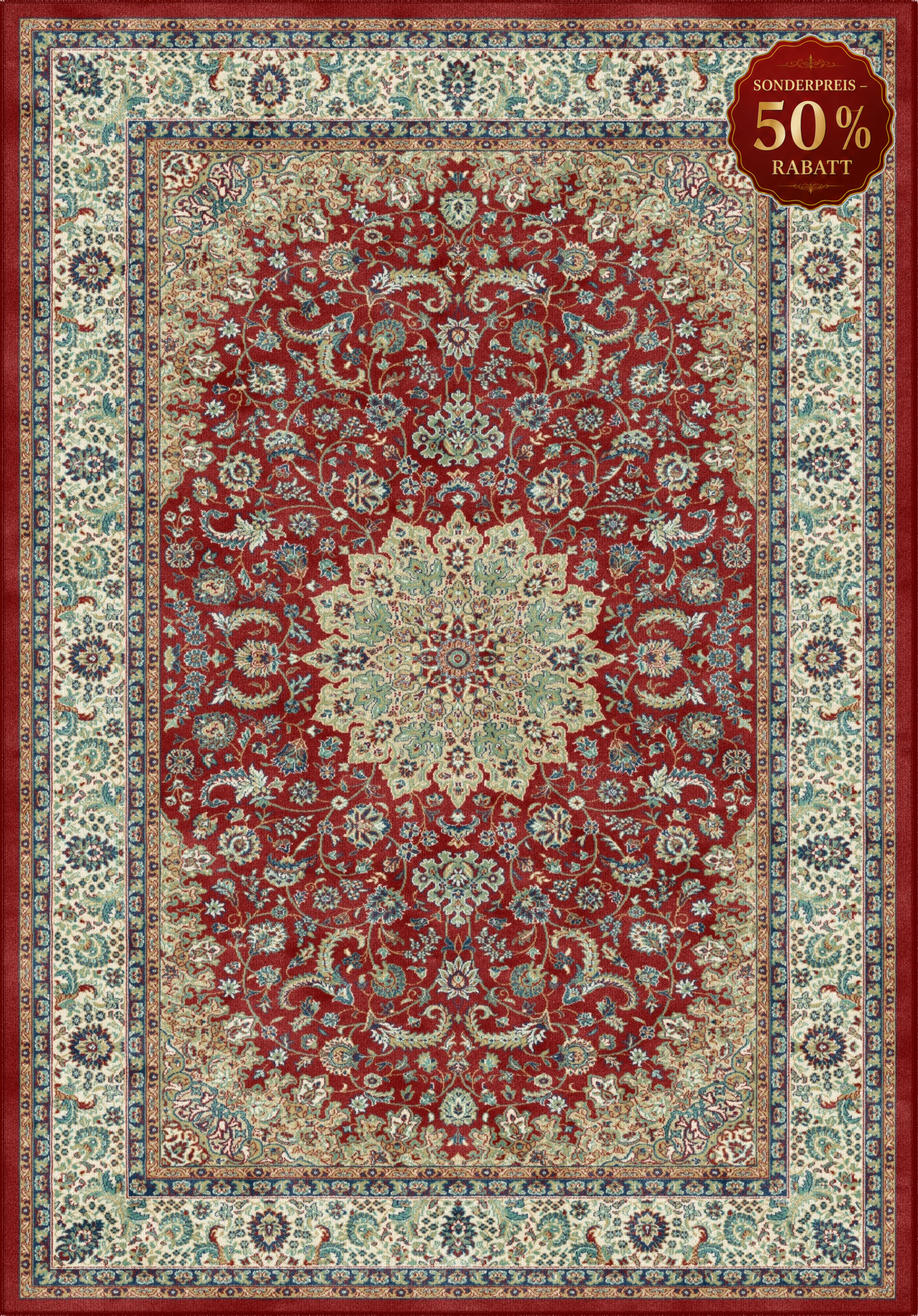 Teppich Orient Muster 144 Rot Beige Rosa