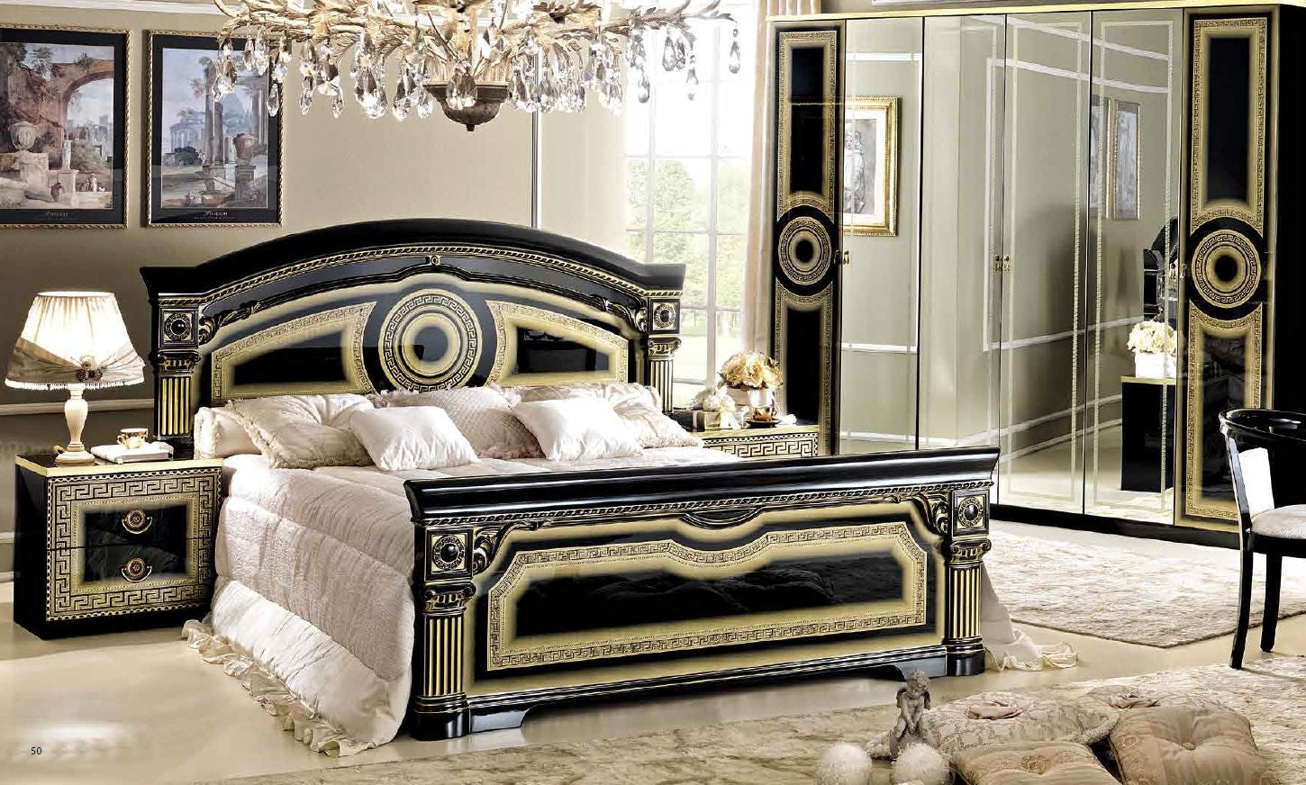 Schlafzimmer Aida Schwarz-Gold