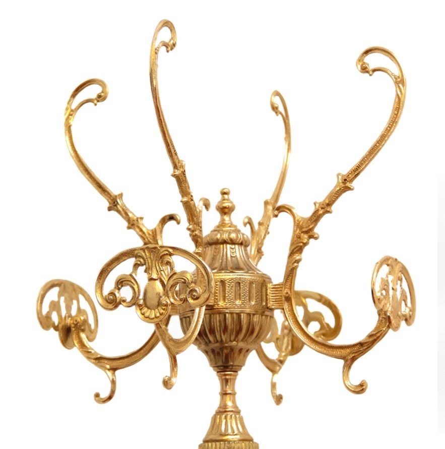 Exkluisver Garderobenständer aus Messing in gold - Vintage Barock Design - freistehend und stabil