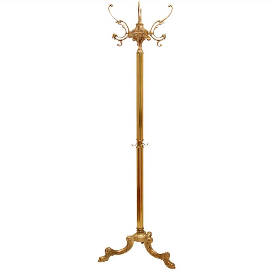 Exkluisver Garderobenständer aus Messing in gold - Vintage Barock Design - freistehend und stabil