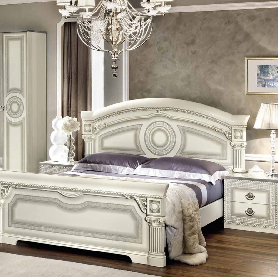 Schlafzimmer Aida Weiss-Silber
