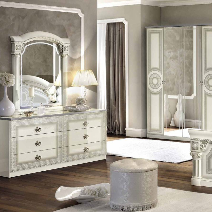 Schlafzimmer Aida Weiss-Silber