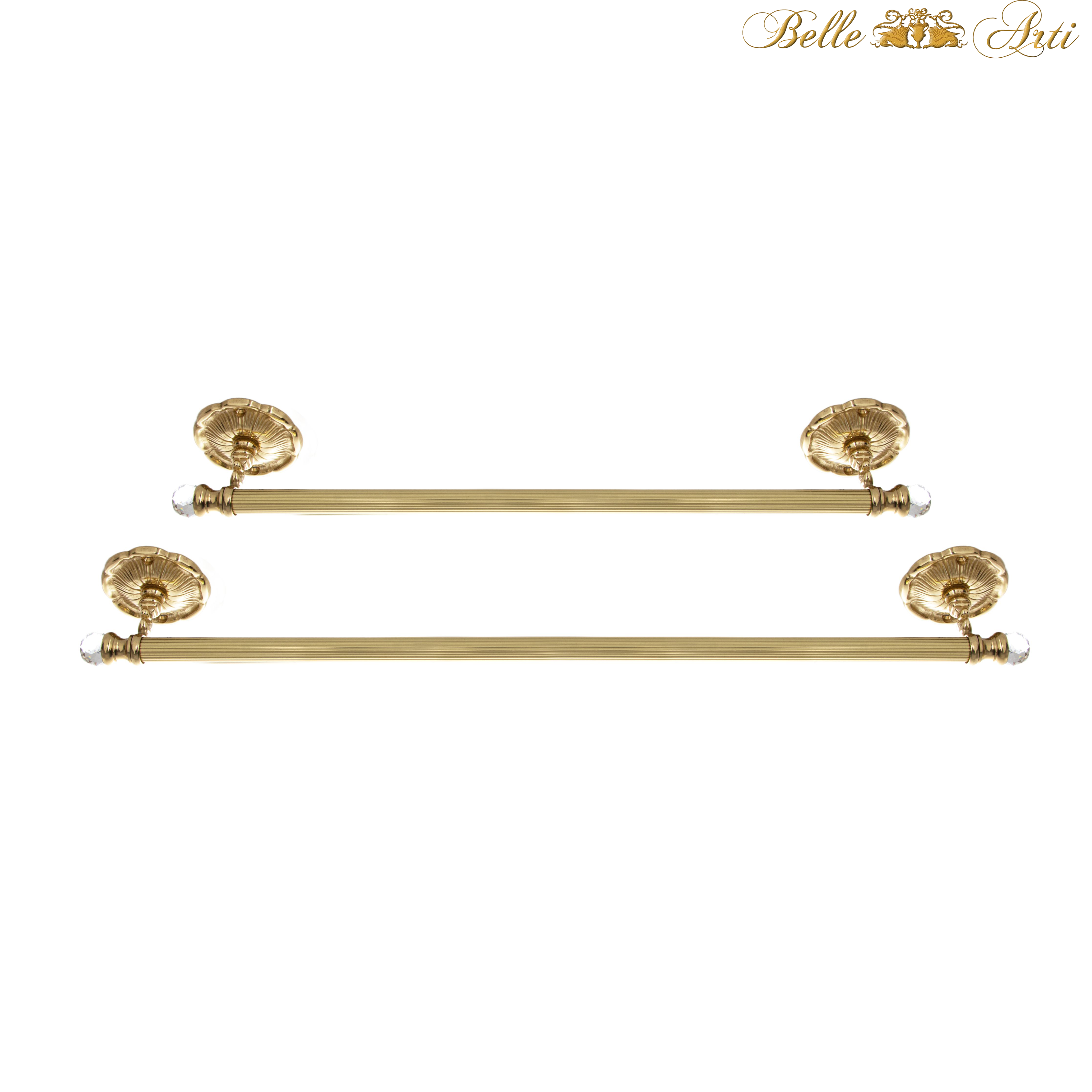 Towel rail made of real brass decorated with crystal - noble and rustproof