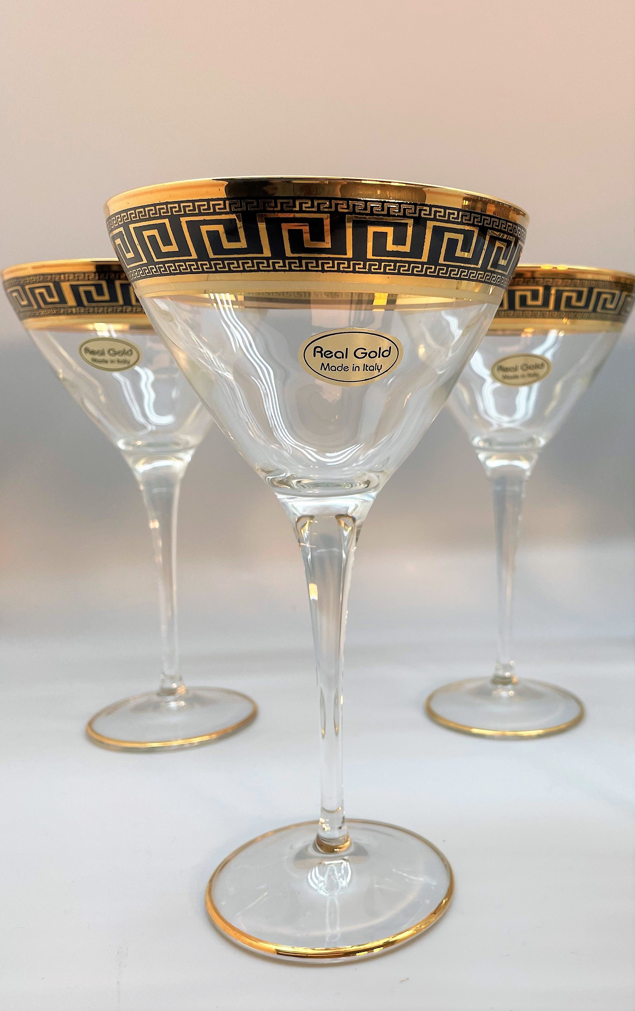 Exklusive Mäander Martini-Gläser