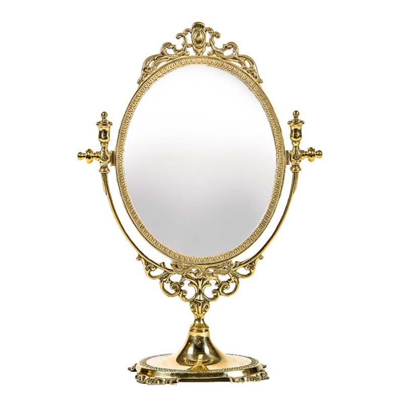 Stand mirror Baroque brass