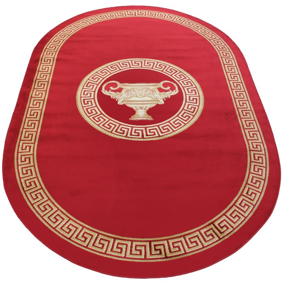 Teppich Oval Amphore Rot