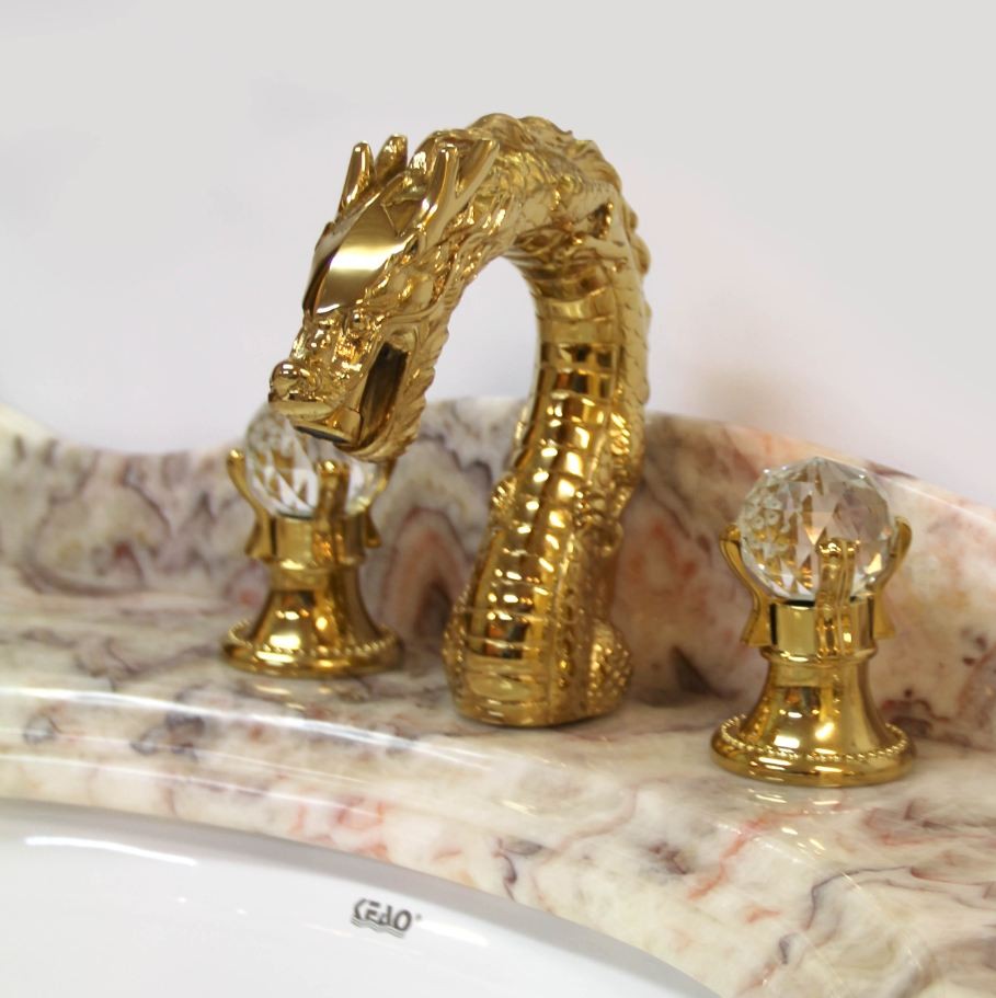 Badarmatur Drachen Gold Kristall