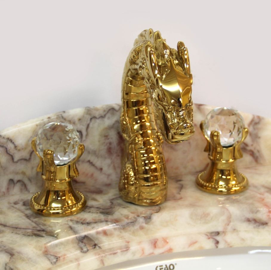 Badarmatur Drachen Gold Kristall