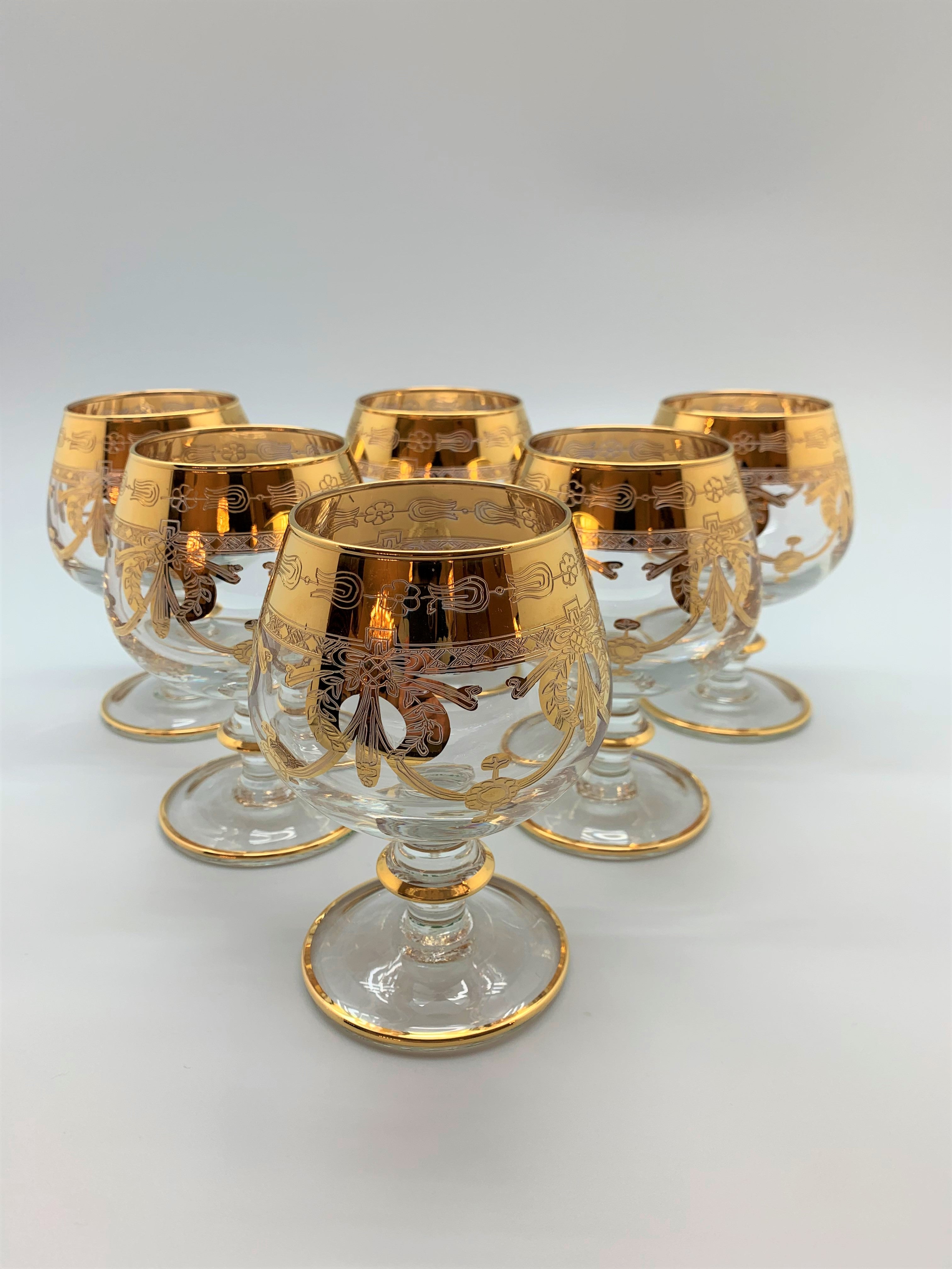 Exklusive Murano Blei Kristall Cognac-Gläser