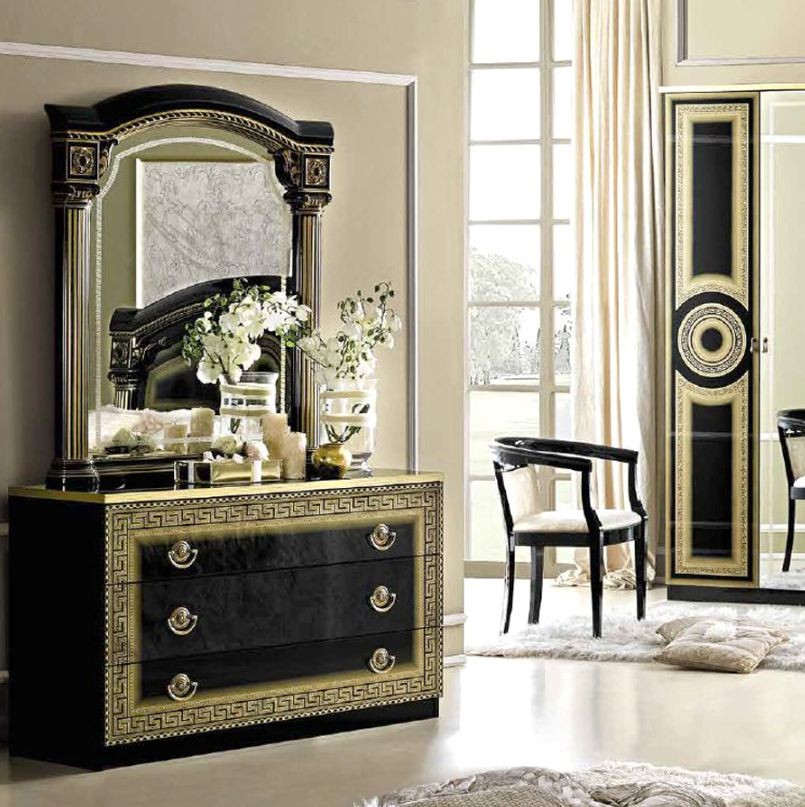 Schlafzimmer Aida Schwarz-Gold