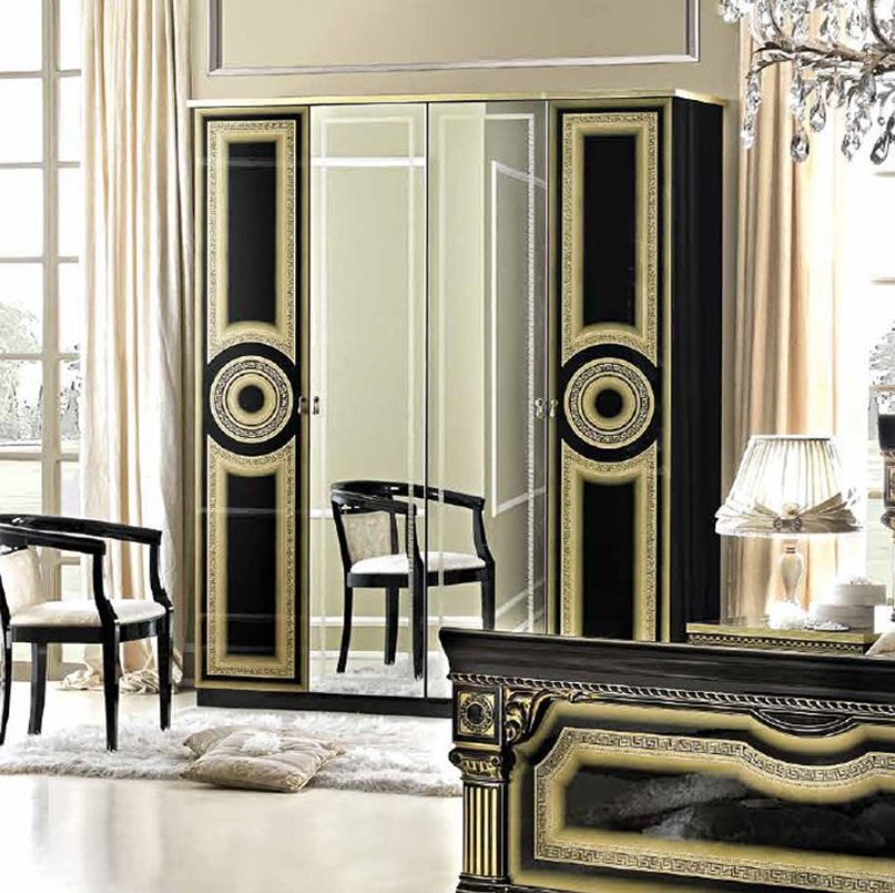 Schlafzimmer Aida Schwarz-Gold