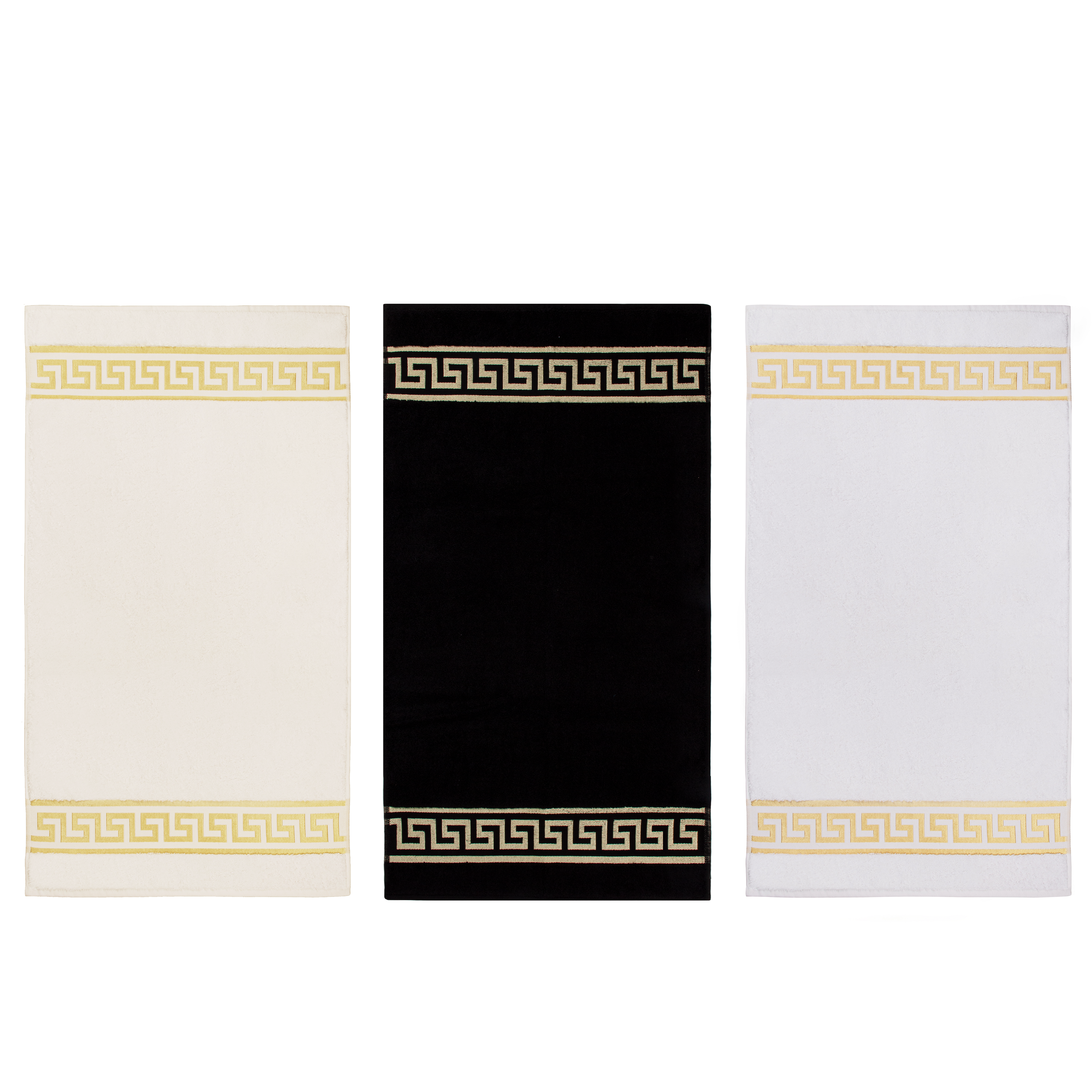 Bath mat shower mat meander design in black, white and beige