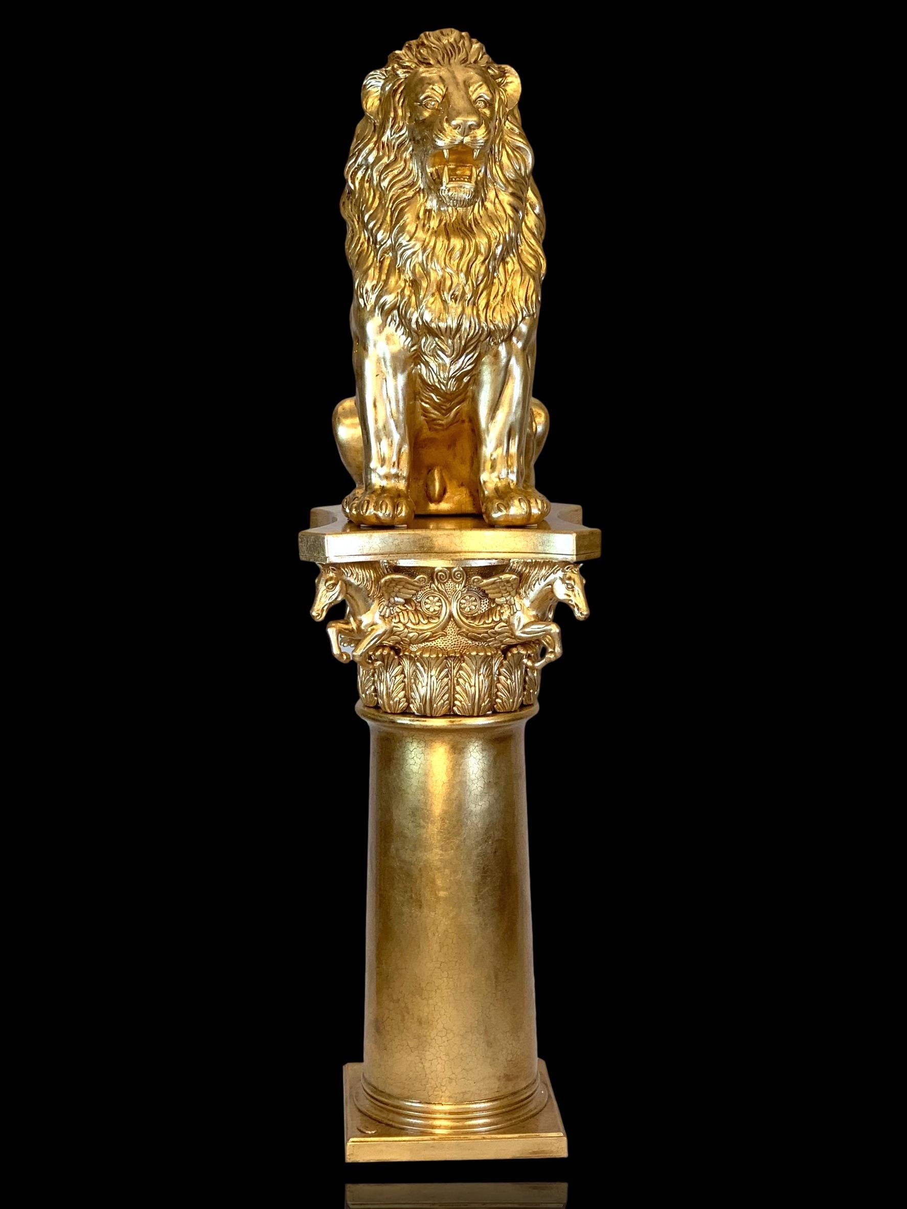 Lion on pillar (column) - Set 2 pcs
