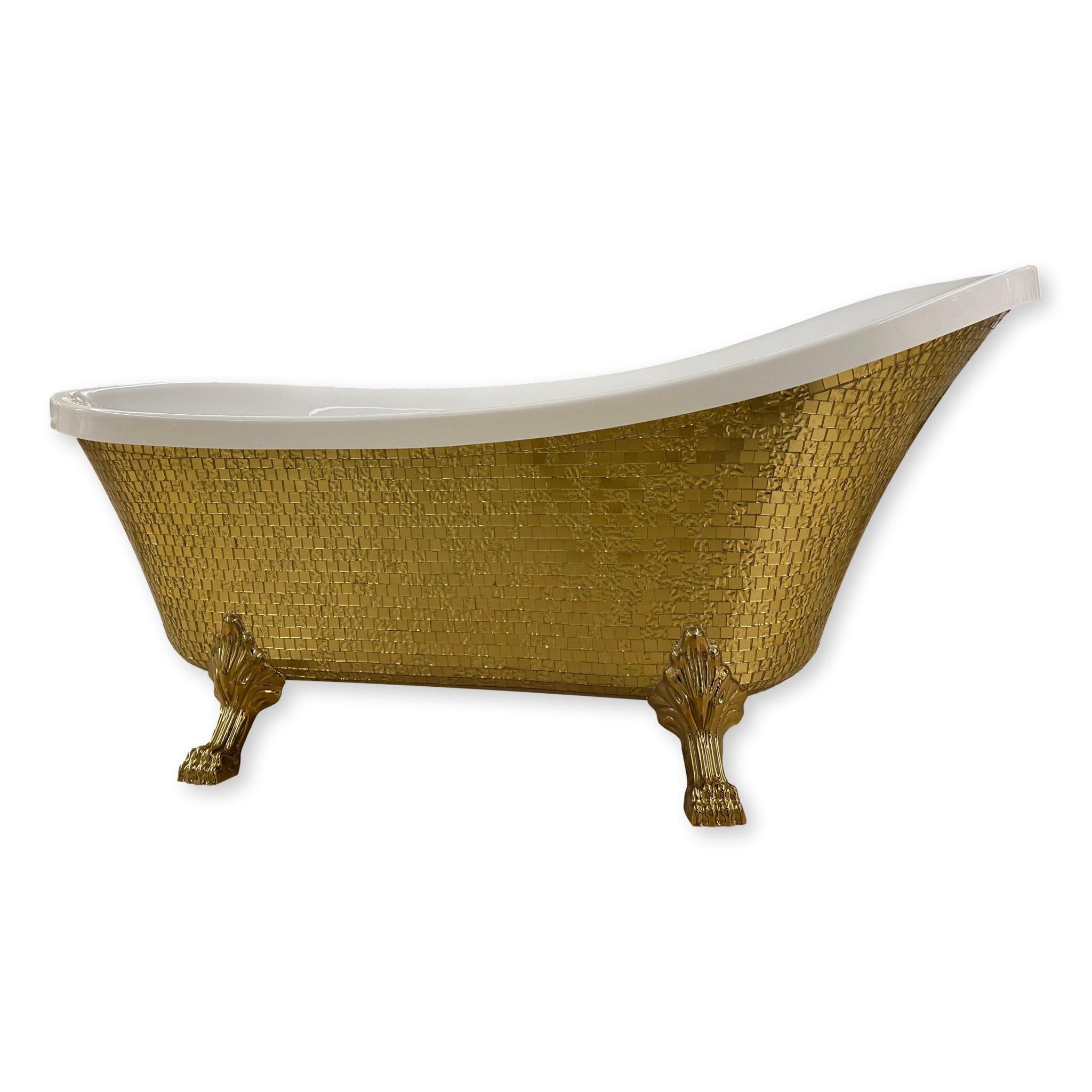 Luxury Bathtub Gold with Pop-Up Drain