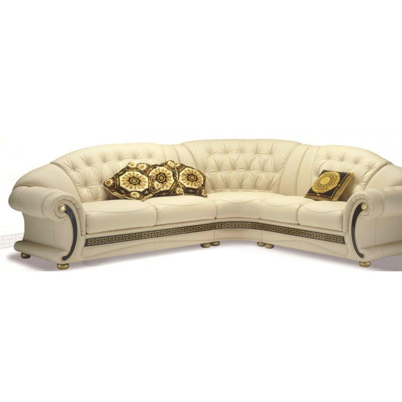 Eck-Couchgarnitur Leder Beige Royal