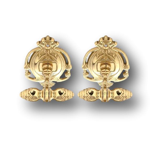 Luxury towel hook 2-fold made of real brass Classic - noble and rustproof