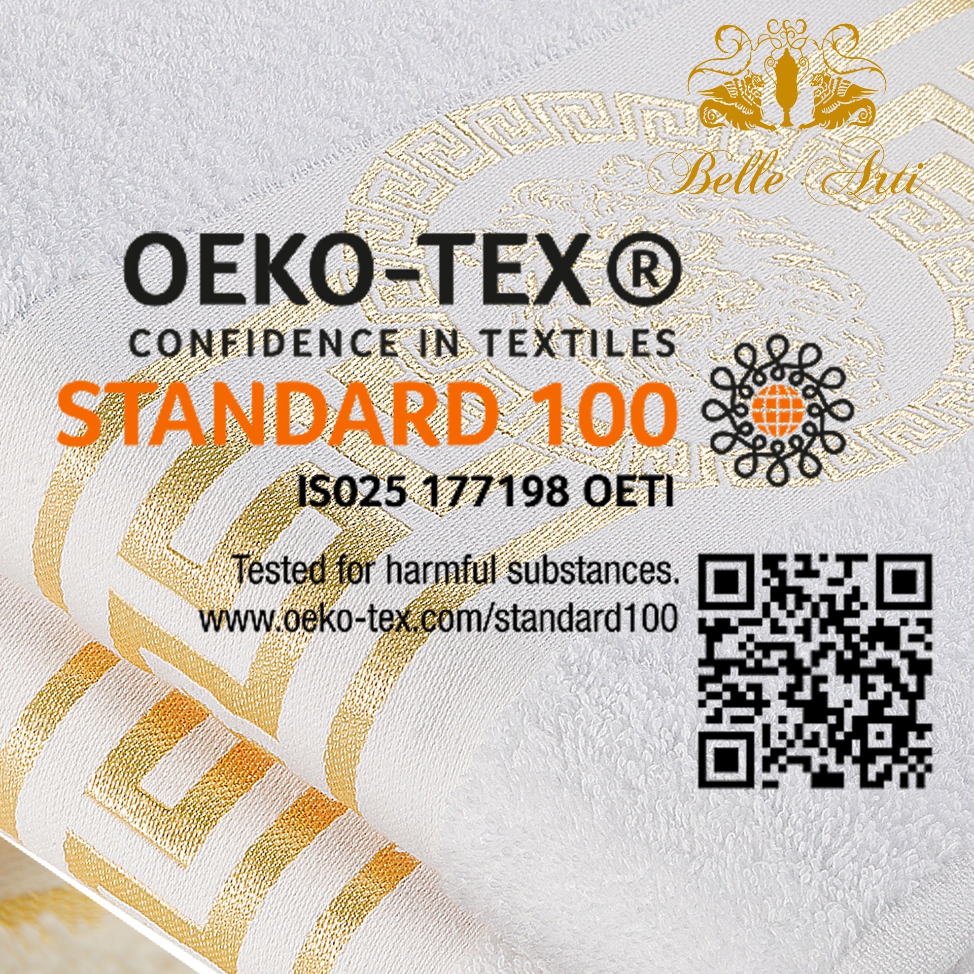 Luxus Bademantel Kimono Mäander in schwarz gold für Damen & Herren - 100% Baumwolle