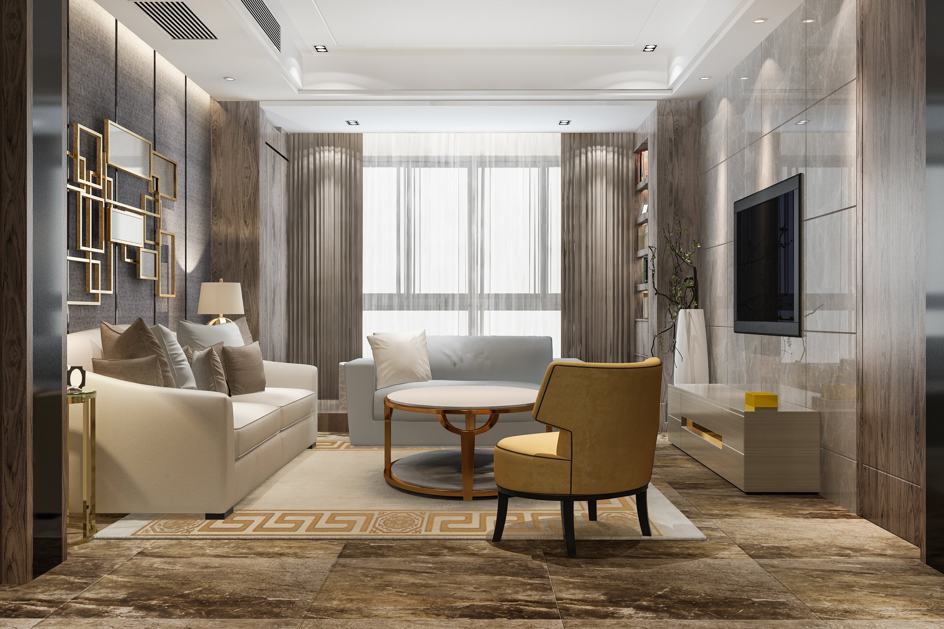 Teppich Mäander Beige