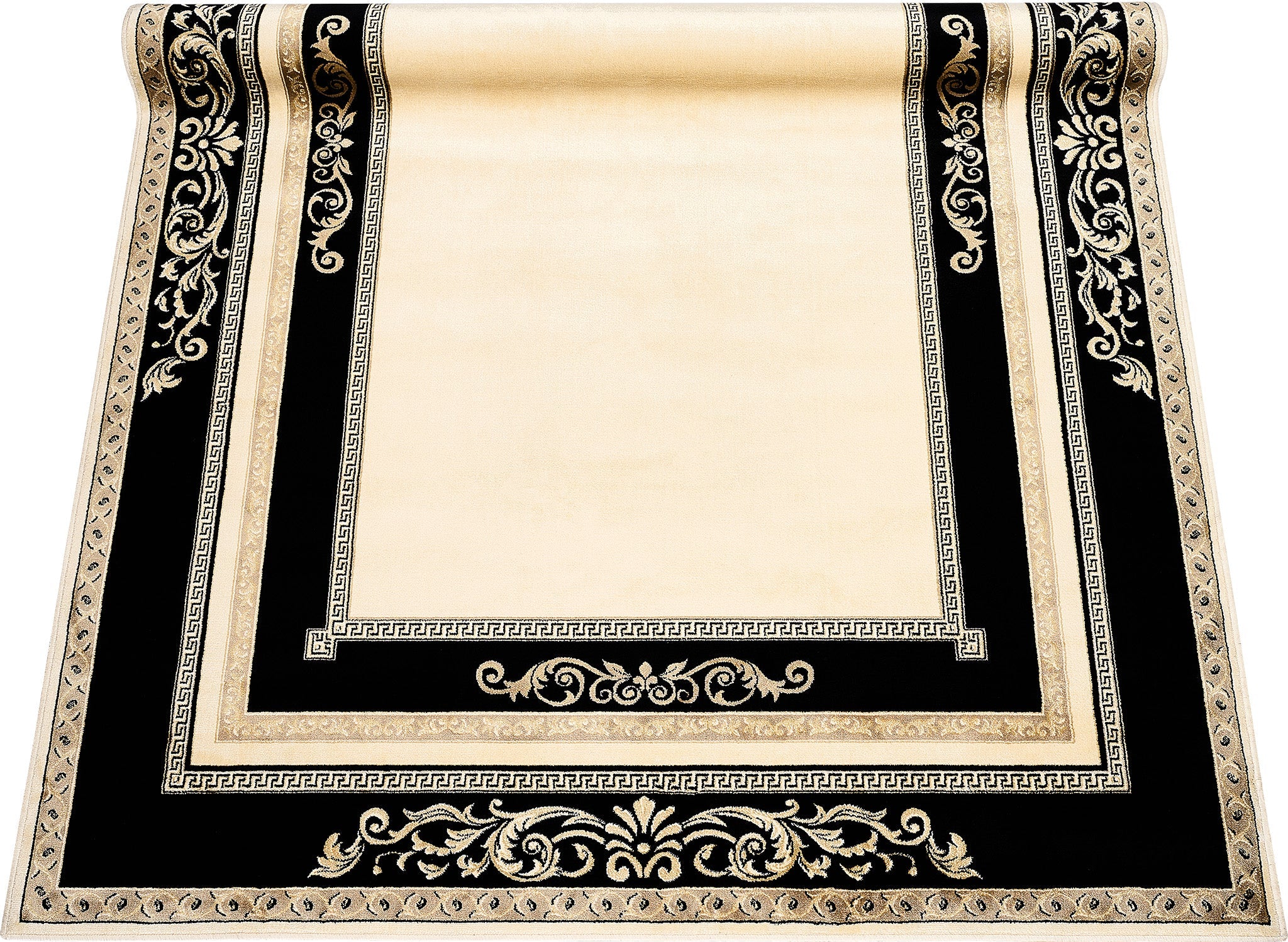 Luxus Teppich Florenz - Italienische Eleganz und Flair in schwarz gold - kurzflor, weich, flauschig - 100% Viskose