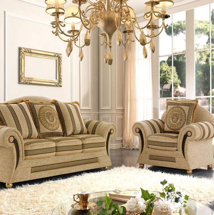 Couchgarnitur Prestige Beige Stoff