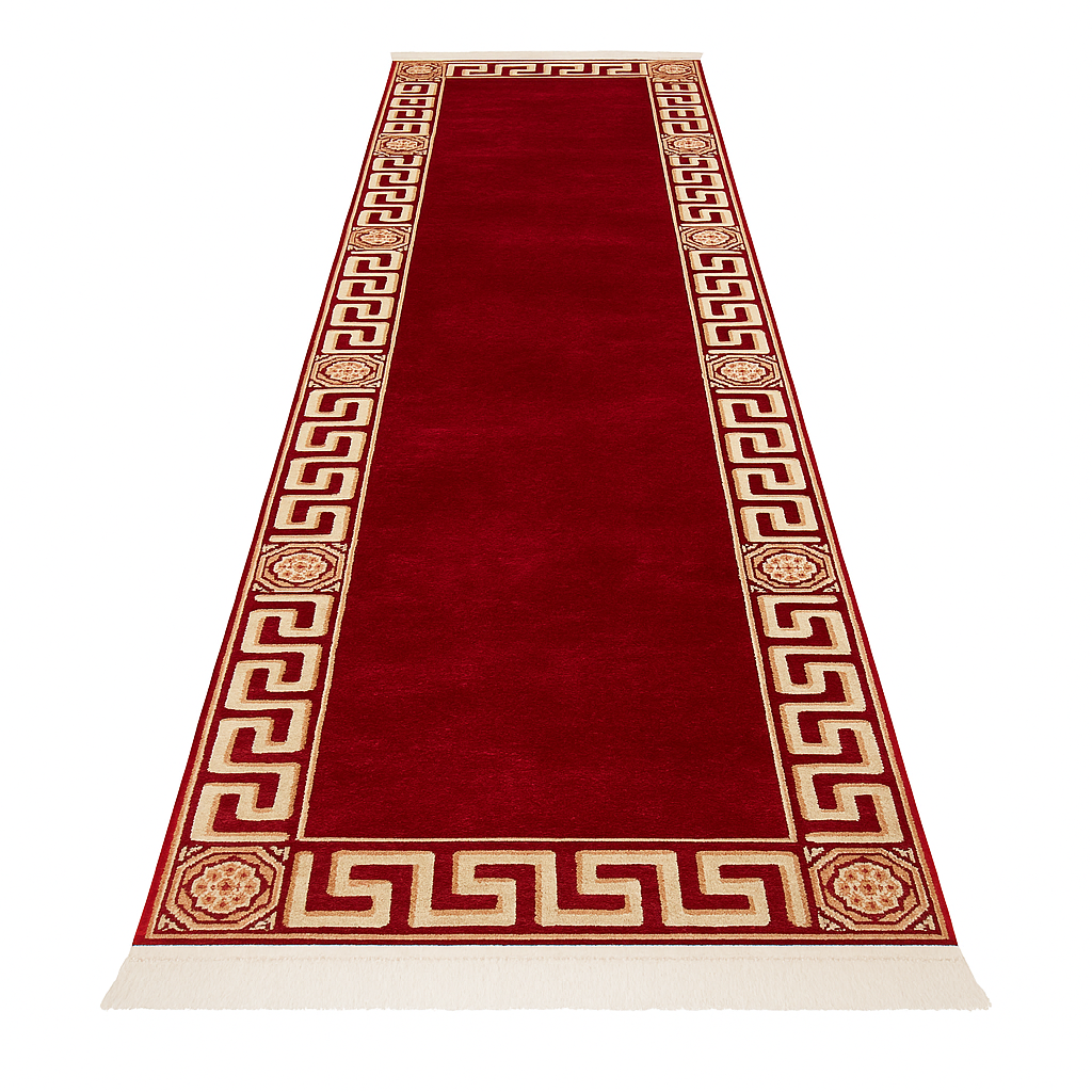 Teppich Läufer Mäander Rot