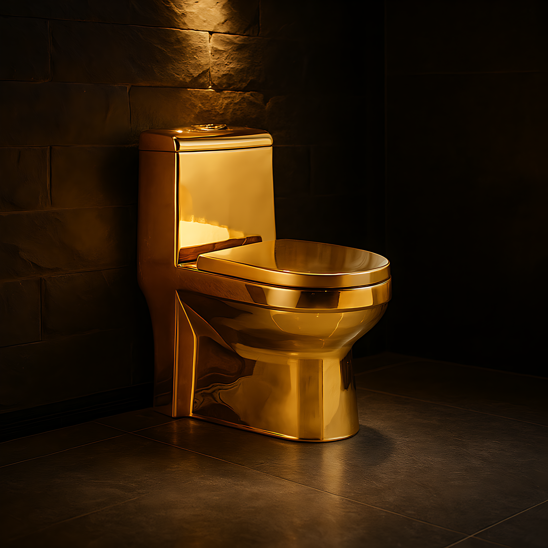 Exklusive Toilette & Waschbecken Gold innen und außen