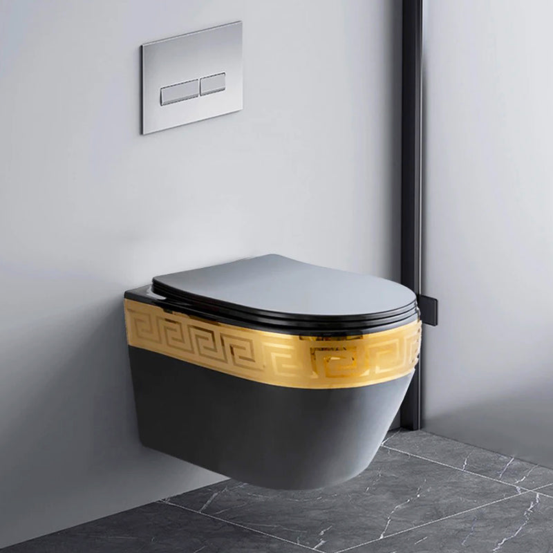 Exklusive Toilette Schwarz Mäander Hängend