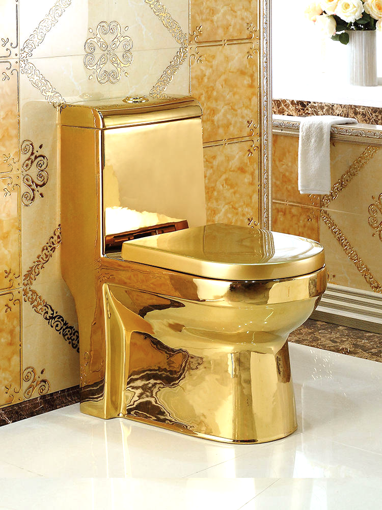 Exklusive Toilette & Waschbecken Gold innen und außen