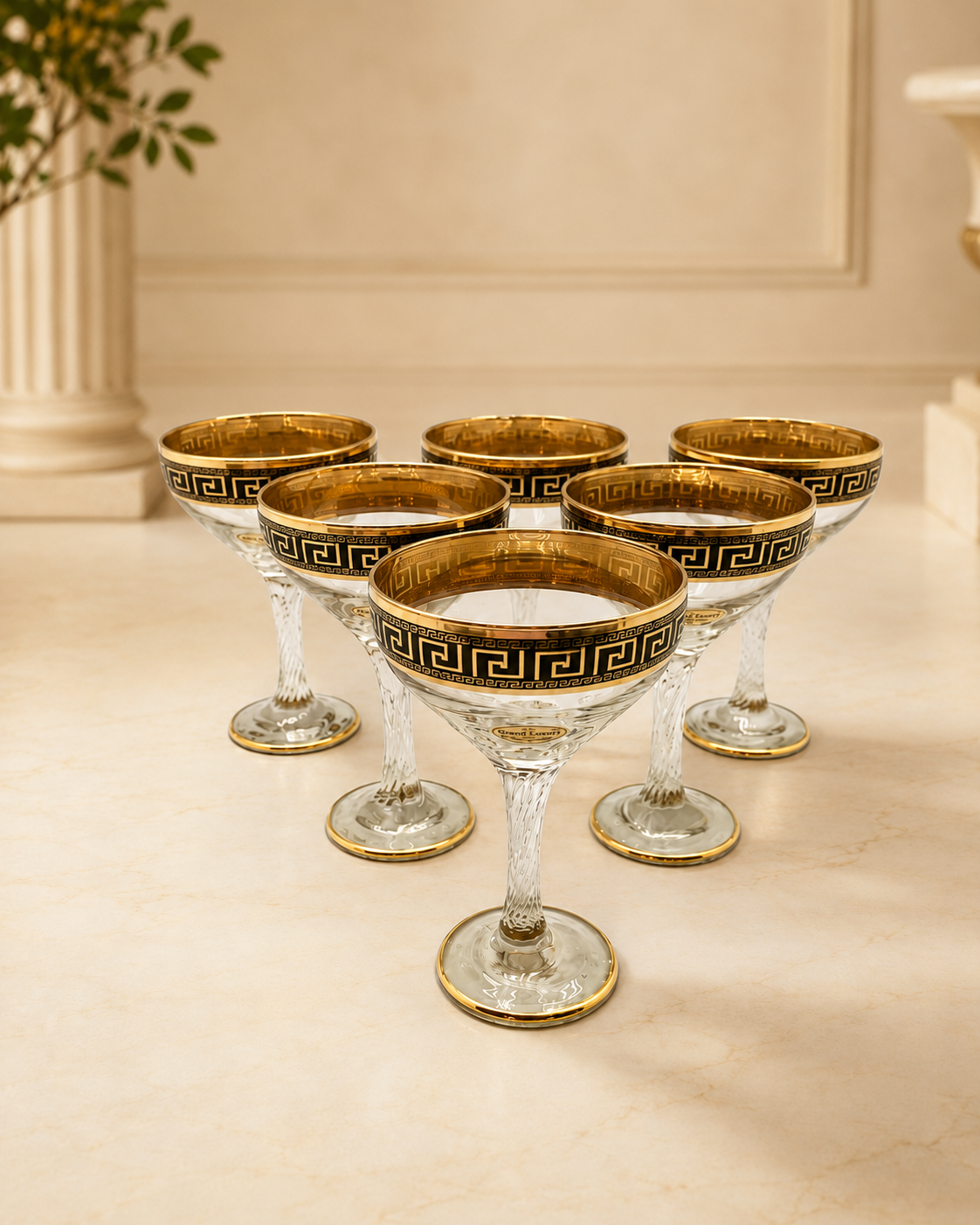 Exklusive Mäander Champagner-Gläser