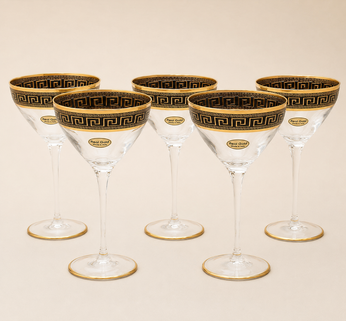 Exclusive meander champagne glasses