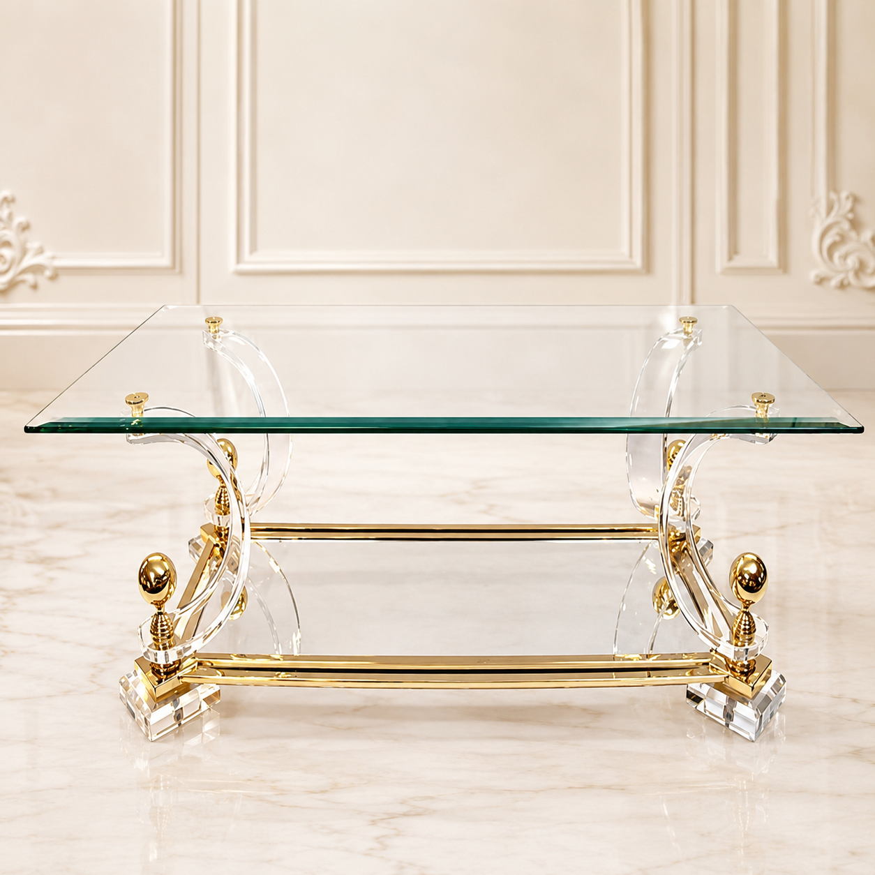 Couchtisch Acryl Kugel Gold