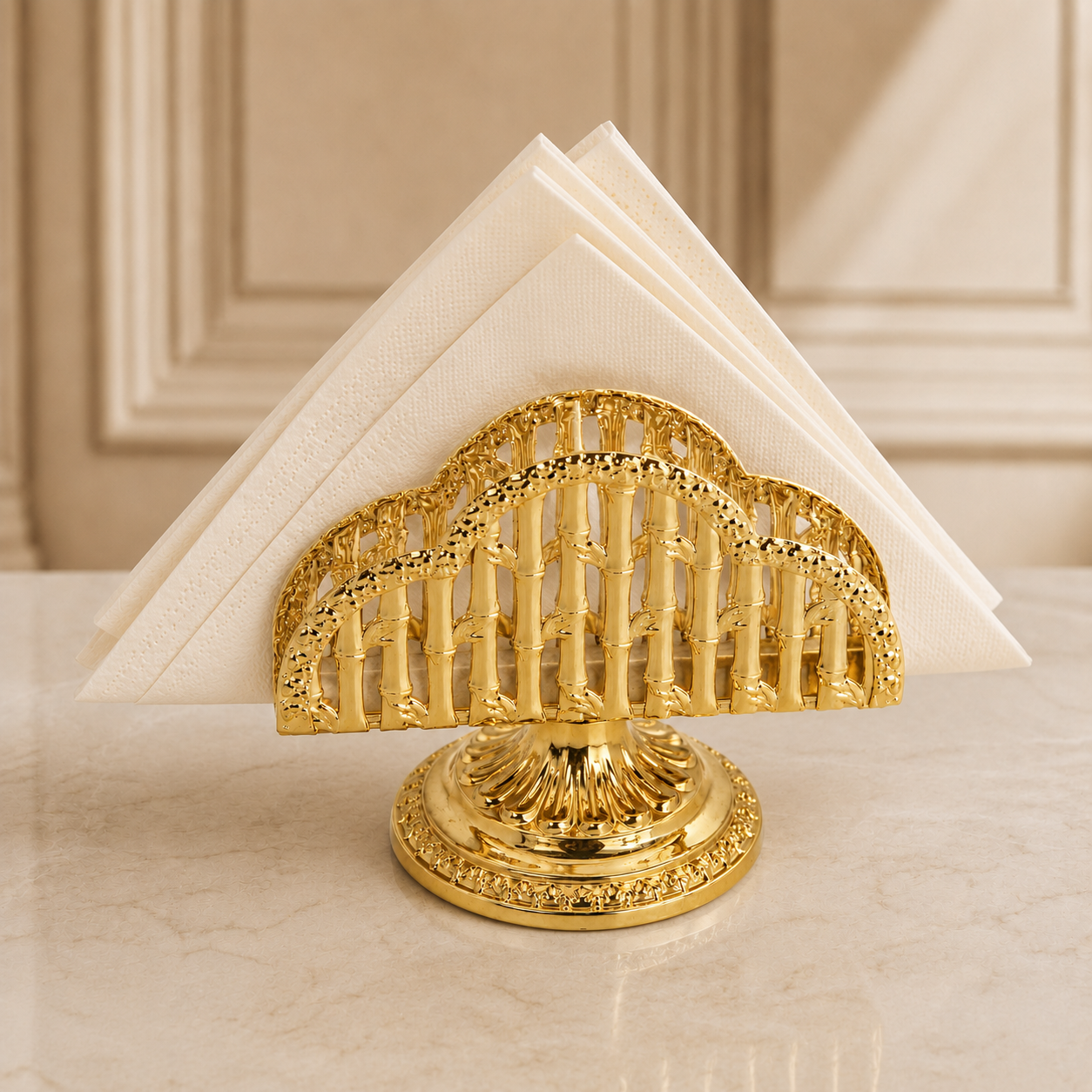 Napkin holder gold ovally