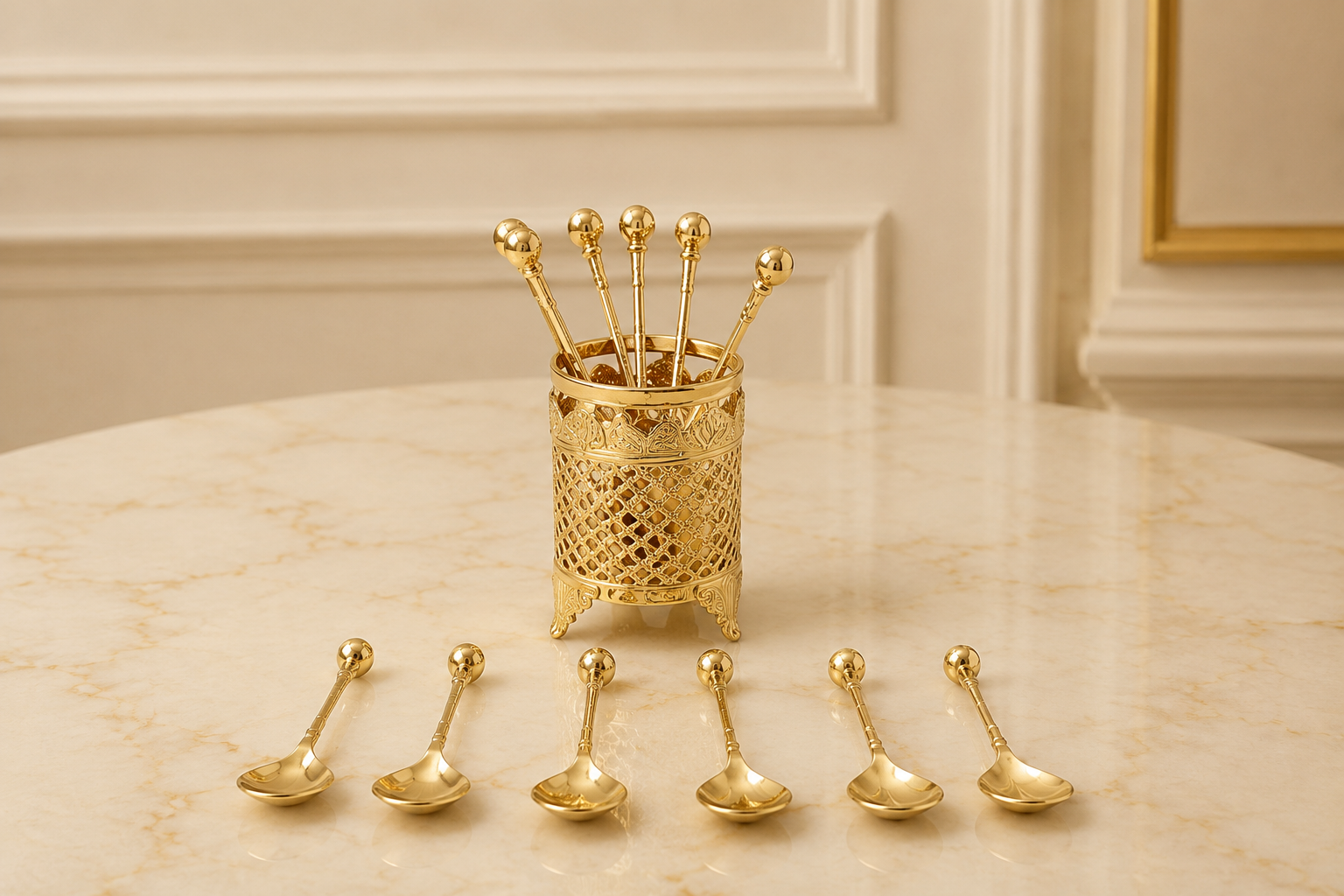 Spoon holder golden