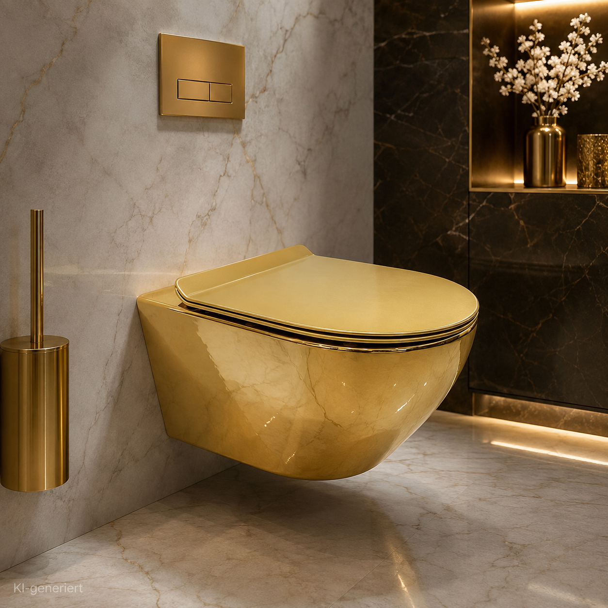Exclusive Gold Completely Hanging Toilet