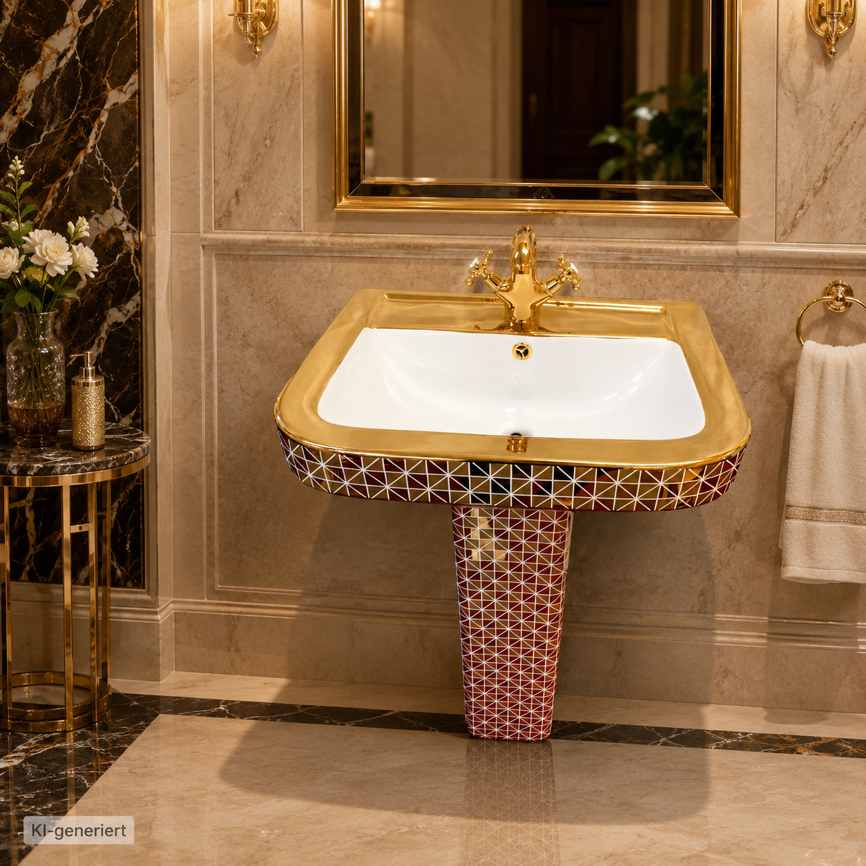 Goldene Toilette Kariert Sechseckig Modell 2